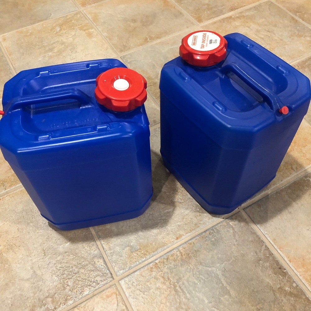 Set of Blue TWO Water Storage Containers